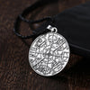QIMING Viking Vegvisir Pendant Men Necklace Silver Slavic Gothic Vintage Jewelry Compass Runic Necklace Amulet Gift