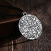 QIMING Viking Vegvisir Pendant Men Necklace Silver Slavic Gothic Vintage Jewelry Compass Runic Necklace Amulet Gift