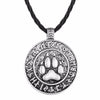 QIMING Viking Wolf Men Necklace Cat Dog Paw Bird Eagle Dragon Pendant Pagan Tibetan Amulet Odin Vintage Animal Necklace Women