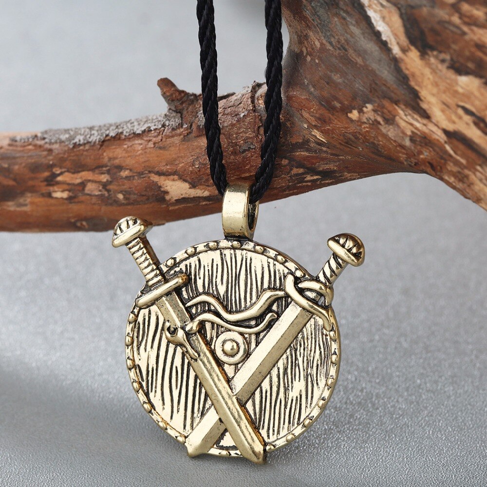 QIMING Vintage Man Necklace Vintage Women Valknut Slavic Viking Antique Sword Pendant Necklace Medieval Jewelry