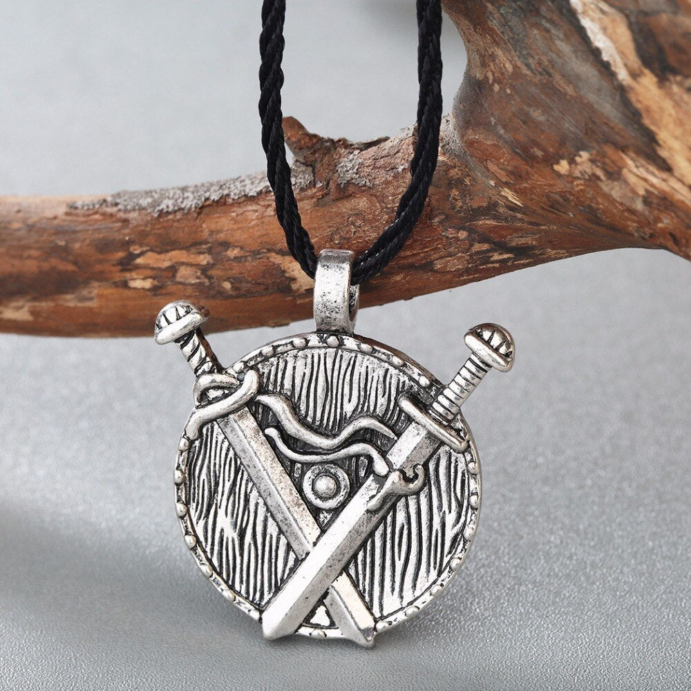 QIMING Vintage Man Necklace Vintage Women Valknut Slavic Viking Antique Sword Pendant Necklace Medieval Jewelry