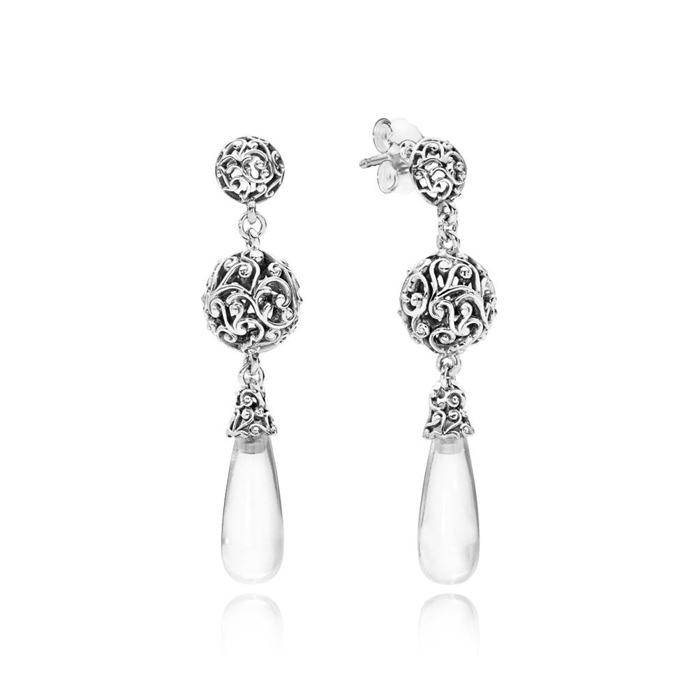 100% 925 Sterling silver Earring Regal Droplets Earrings, Clear CZ Fit DIY Original Jewelry Birthd Gift