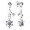100% 925 Sterling silver Earring Regal Droplets Earrings, Clear CZ Fit DIY Original Jewelry Birthd Gift