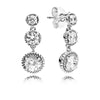 100% 925 Sterling silver Earring Regal Droplets Earrings, Clear CZ Fit DIY Original Jewelry Birthd Gift