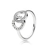 2020 NEW S925 Silver Rings Lace of Love Ring, Clear CZ Fit DIY Charm Original Female pop Jewellery