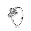 2020 NEW S925 Silver Rings Lace of Love Ring, Clear CZ Fit DIY Charm Original Female pop Jewellery