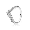 2020 NEW S925 Silver Rings Princess Wish Ring, Clear CZ Fit DIY Charm Original Female pop Jewellery