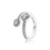 2020 NEW S925 Silver Rings Princess Wish Ring, Clear CZ Fit DIY Charm Original Female pop Jewellery