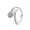 2020 NEW S925 Silver Rings Princess Wish Ring, Clear CZ Fit DIY Charm Original Female pop Jewellery