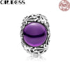 2020 NEW S925 Silver Rings Regal Dazzling Beauty Ring, Purple CZ Fit DIY Charm Original Female pop Jewellery