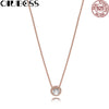 925 Sterling Silver Classic Elegance Necklace, Clear CZ Fit Diy Original Jewelry Gift For Girls TIFF 396240CZ