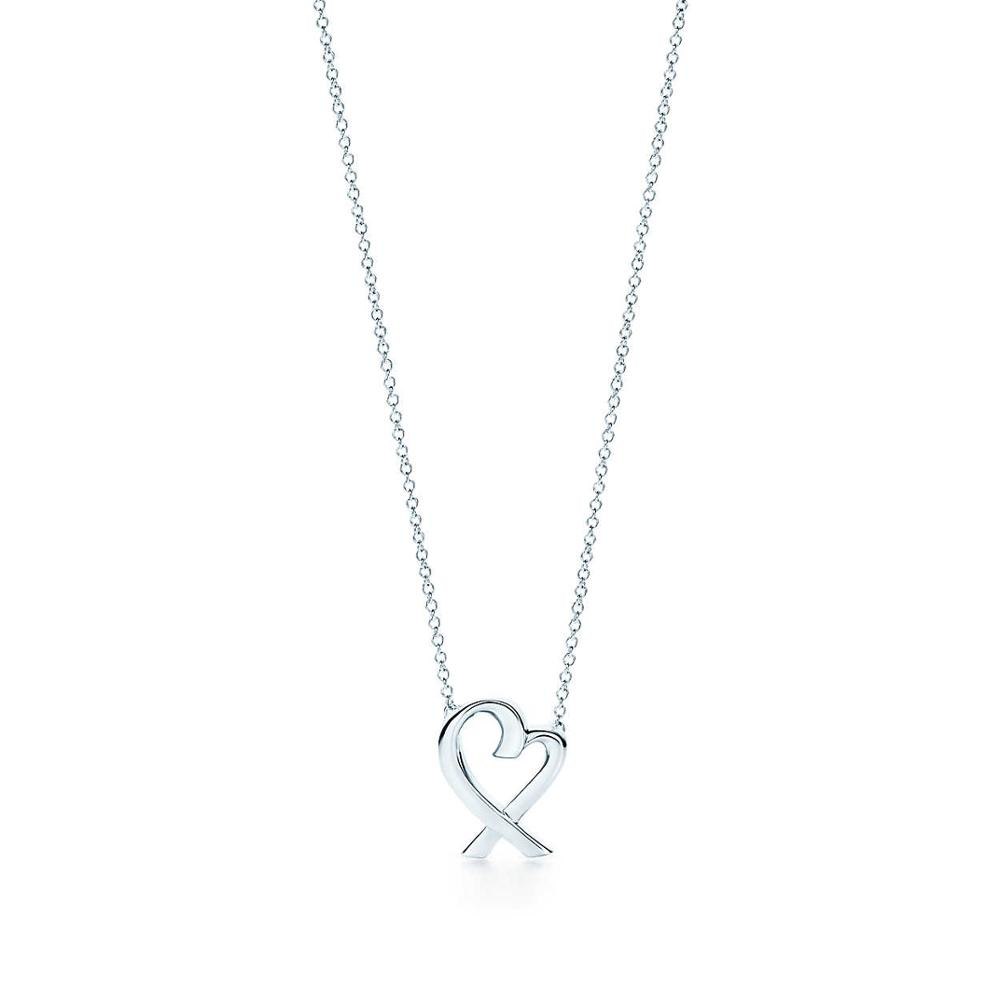 Heart Necklace Heart-Shaped Pendant TIFF 925 Sterling Silver Pendant Necklace Nature Fashion Joker Jewelry Package Mail