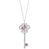 TIFF 925 Silver 1:1 Charm Key Pendant Necklace Original Women Jewellery Heart Shape Rose Gold 14K Gold Selection