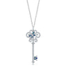 TIFF 925 Silver 1:1 Charm Key Pendant Necklace Original Women Jewellery Heart Shape Rose Gold 14K Gold Selection