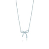 TIFF 925 Silver Charm Heart Shaped Bow Love Pendant Necklace Rose Gold Original Genuine Women Jewelry