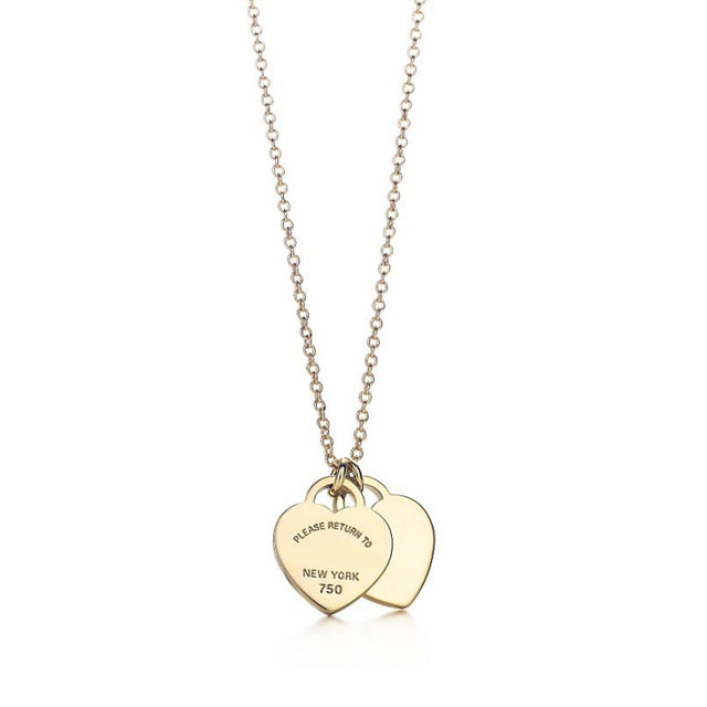 TIFF 925 Silver Fashion Heart Pendant Necklace Multi Color Selection Ladies Elegant Gift