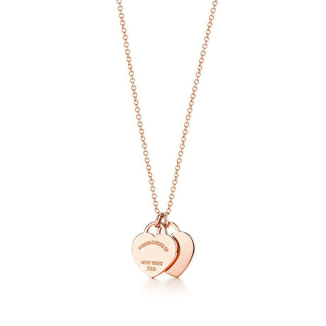 TIFF 925 Silver Fashion Heart Pendant Necklace Multi Color Selection Ladies Elegant Gift