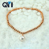 Jewelry Wedding Engagement Bracelet 18K Yellow Gold Natural Cultured Pearl Chain Bracelet Bead Bracelet