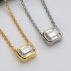 QYZB 925 Silver 18k Gold Plated Square Pendant D Color  Moissanite Necklace Jewelry for Women Wedding Party Fine Jewelry
