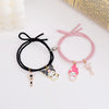 QiLuxy 2pcs\Set Cute Cartoon Couple Bracelet Magnet Ball Hand Men and Women Gift Friendship Charms Elastic Rope Jewelry