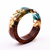 Handmade Secret New Wood Resin Ring Flowers Plants Inside Jewelry New Novelty Wood Ring Anniversary Ring