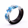 New Design Handmade Secret Novelty Wood Resin Ring Flowers Plants Inside Jewelry New Wood Ring Anniversary Ring