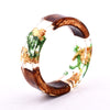 New Design Handmade Secret Novelty Wood Resin Ring Flowers Plants Inside Jewelry New Wood Ring Anniversary Ring