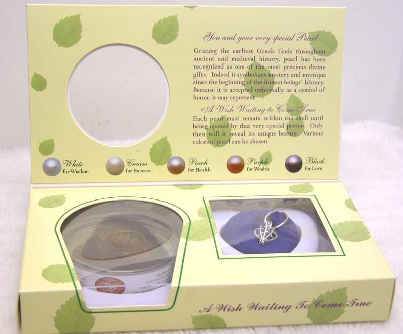 Qingmos 1 Box Wish Pearl Heart Pendant Necklace for Women with Natural Oyster Pearl Necklace Chain 16" Chokers Jewelry Gift Set