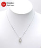 Qingmos Wish Pearl Heart Pendant Necklace for Women With Cage Holder Pendant Love Pearl Necklace Oyster Chain Chokers Gift Box