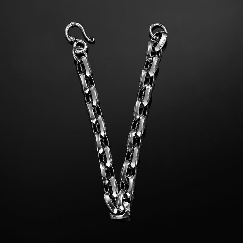 Quality 925 sterling silver 8.5mm crude 18cm 19cm 20.5cm 21.6cm length unisex bracelets vintage personality women man bracelets