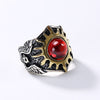 Quality 925 sterling silver sun god vintage personality trendy Domineering man adjustable ruby rings for man best gift jewelry