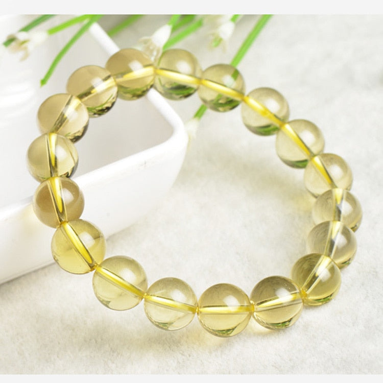 Quality Goods Natural Brazil Lemon Citrine Crystal Bracelet Bracelets For Exorcise Evil String Jewelry Men Women Gift