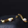 Quality Pure 925 sterling silver earrings brushed process fashion trendy design pearl earrings for women fine jewelry 2020