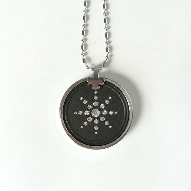 Quantum Scalar Energy Bio Science Pendant Necklace For Men Dog Tag Japanese Technology Volcanic Lava Radiation Protection