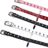 Quartz Crystal Choker Necklace For Women Girls Black Leather Spiked Chocker Collar Goth Jewelry Rave Festival Accessories