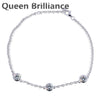 Solid 14K 585 White Gold 1.5 Carats ct FGH Color Moissanite Simulated Diamond Bracelet For Women Test Positive