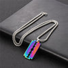 Quenching  Silver Color Stainless Steel Razor Blades Pendant Necklaces Men Jewelry Steel Male Shaver Shape Necklace