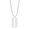 Quenching  Silver Color Stainless Steel Razor Blades Pendant Necklaces Men Jewelry Steel Male Shaver Shape Necklace