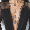 19Style Boho Necklaces for Women Vintage Silver Chain Long Waves Sun Statement Necklace Pendant Bohemian Choker Jewelry