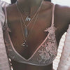 19Style Boho Necklaces for Women Vintage Silver Chain Long Waves Sun Statement Necklace Pendant Bohemian Choker Jewelry