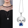 RAVIMOUR 2020 Animal Dog Pendant Necklaces for Women Jewelry Fashion Crystal Opal Long Necklace Silver Color Chain Collar Bijoux