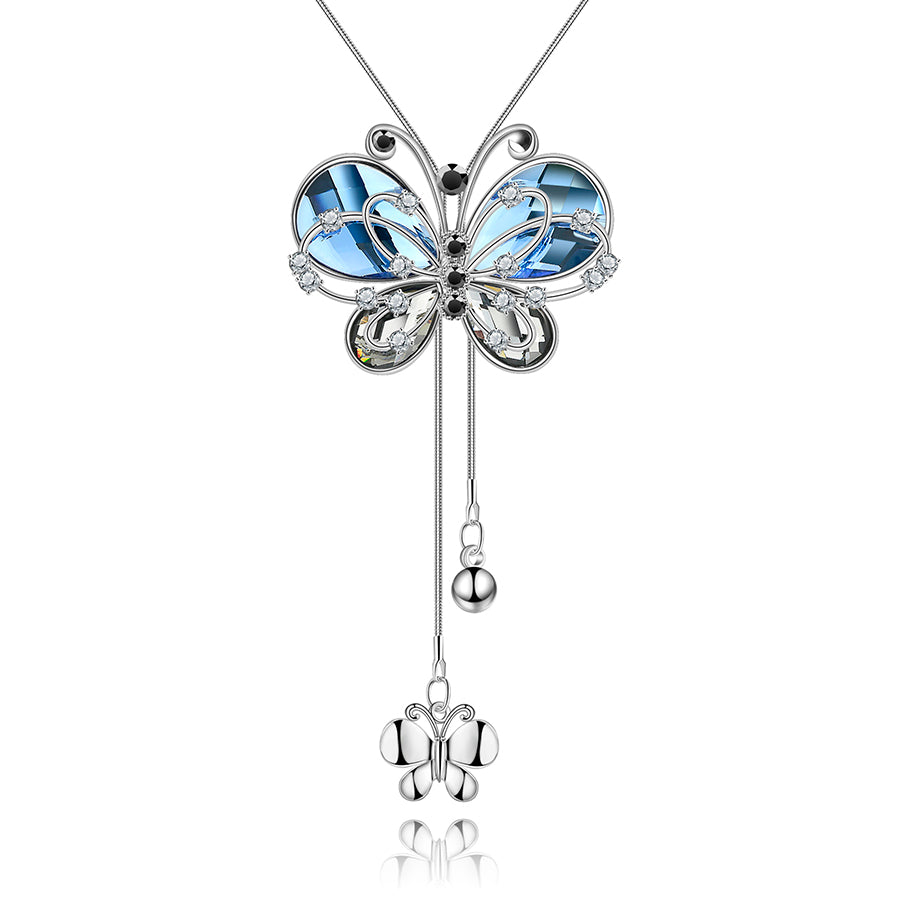 RAVIMOUR 2020 Animal Dog Pendant Necklaces for Women Jewelry Fashion Crystal Opal Long Necklace Silver Color Chain Collar Bijoux