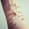 4pcs Bracelet Sets Indian Love Bangles Moon Star Cuff Bracelets for Women Jewelry Crystal Gold Silver Punk Charms 2020