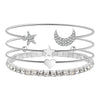 4pcs Bracelet Sets Indian Love Bangles Moon Star Cuff Bracelets for Women Jewelry Crystal Gold Silver Punk Charms 2020