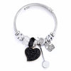 Charms Women Bracelet Silver Color Chain Red Lips Big Heart Crystal Bead Female Cuff Bracelets & Bangles Jewelry Gift