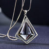 Fashion Choker Women Necklace Jewelry Geometric Crystal Statement Pendant Necklace Silver Color Long Chain Colar 2020