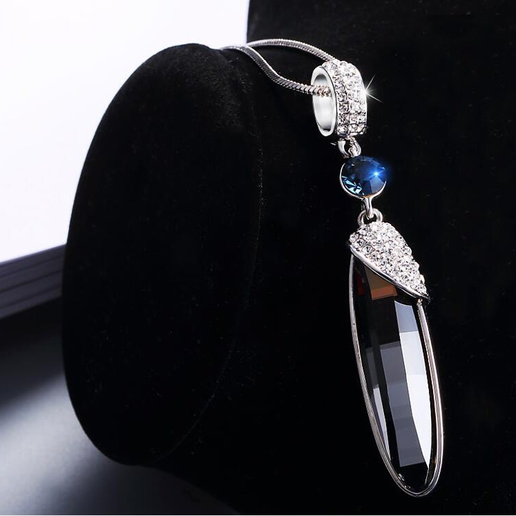 Fashion Choker Women Necklace Jewelry Geometric Crystal Statement Pendant Necklace Silver Color Long Chain Colar 2020