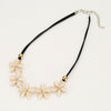 RAVIMOUR Opal Flower Choker Women Necklace Trendy Korean Style Black Leather Cord Chain Collier Femme Bijoux Gift for Girls 2021