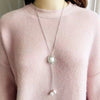Simulated Pearl Choker Necklaces for Women Silver Color Chain Long Necklace Pendant Jewelry Accessories Trendy Kolye