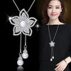 Simulated Pearl Choker Necklaces for Women Silver Color Chain Long Necklace Pendant Jewelry Accessories Trendy Kolye